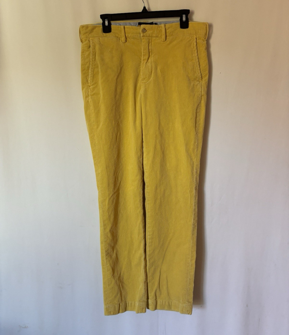 Ralph Lauren Rugby Vintage Mens Corduroy Trousers 32 Pants Yellow